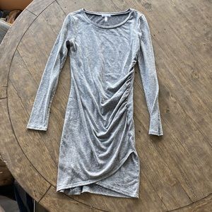 Grey long sleeve midi dress